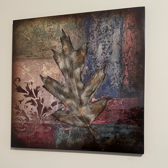 Pier 1 Other - Pier 1 Leaf Pattern Square Wall Art